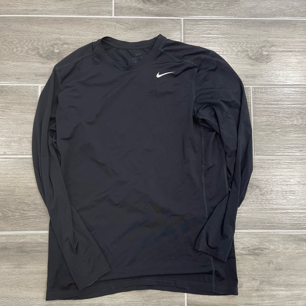 Nike Men's Dri-Fit Black Long Sleeve Tee